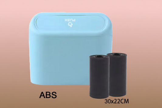 Mini Car Trash Can with Lid | Leak-Proof + 60 Bags Included